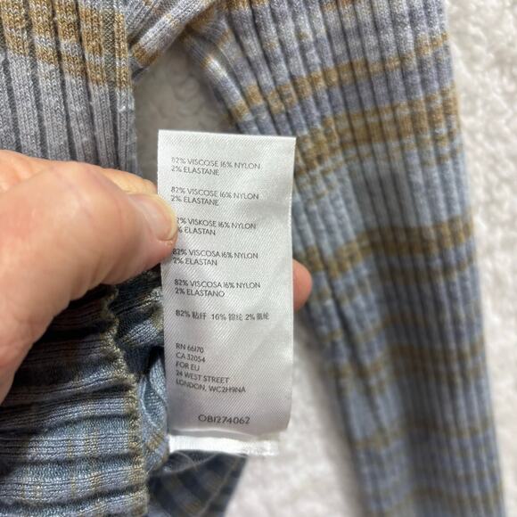 BDG Urban Outfitters Ribbed Striped Long Sleeve Henley M baby t Bella swan - Picture 8 of 8